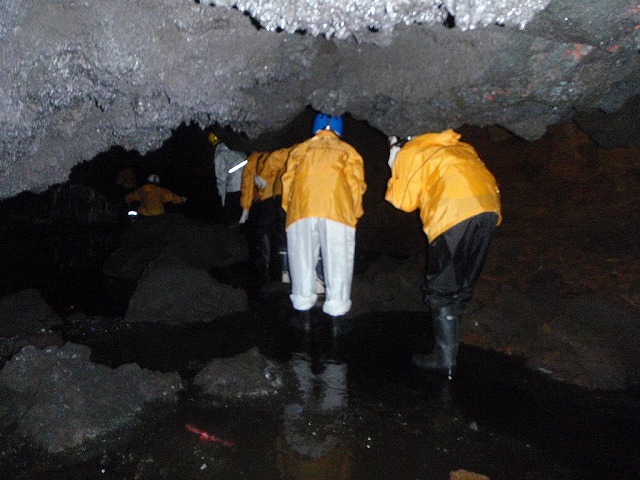 そうだ、富士樹海で洞窟探検しよう-頭上注意！